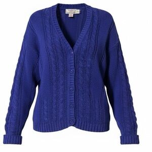 AMERICAN WEEKEND Vintage 80s Cardigan Sweater Women’s L Blue